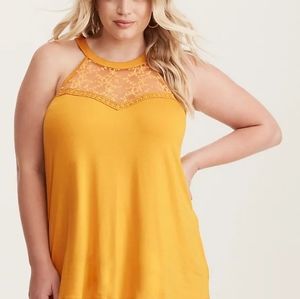 Torrid SUPER SOFT LACE INSET HIGH NECK TANK TOP